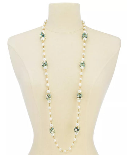 Charter Club Gold-Tone Imitation Pearl &amp; Shaky Bead Strand Necklace