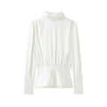 Women Clothing Top Product Silk Satin Texture Bowknot Decoration Backless Shirt