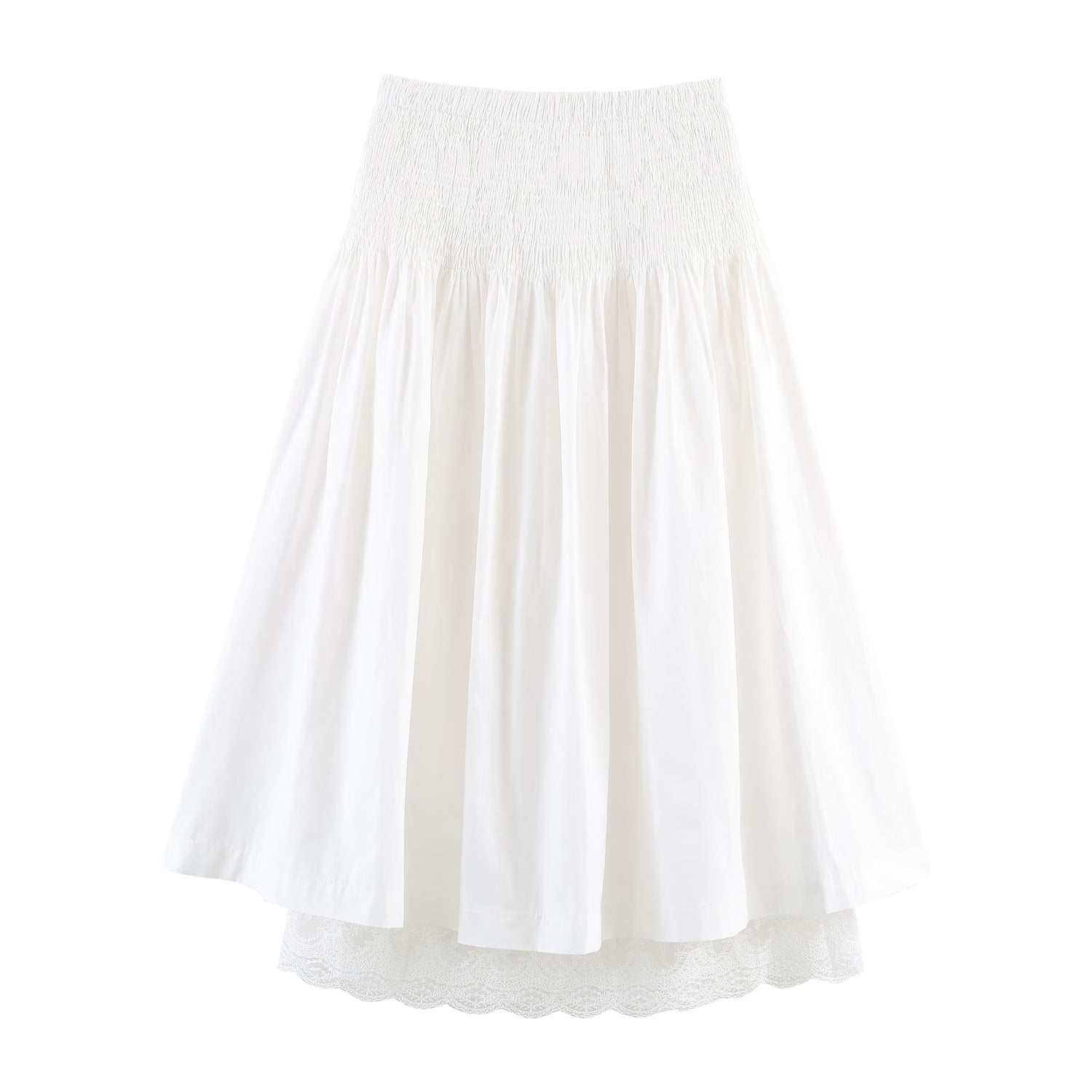 Women Wear Pleated Skirt Women High Waist A line Slimming Elegant Elastic Draping Long Skirt