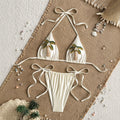 Bikini Three Dimensional Bead String Jewelry Women Split Sexy Swimsuit Set
