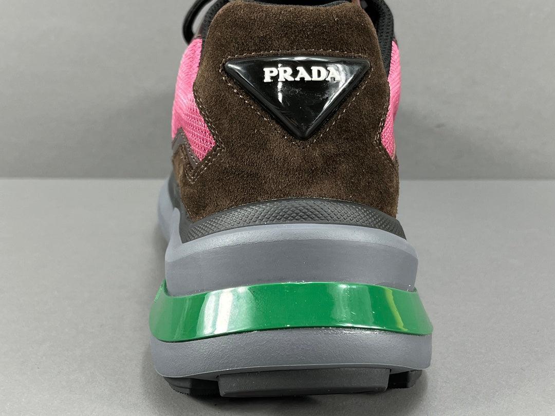 Prada Brushed Leather Bike Fabric Suede Garnet "Peony Pink"