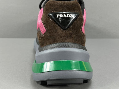 Prada Brushed Leather Bike Fabric Suede Garnet "Peony Pink"