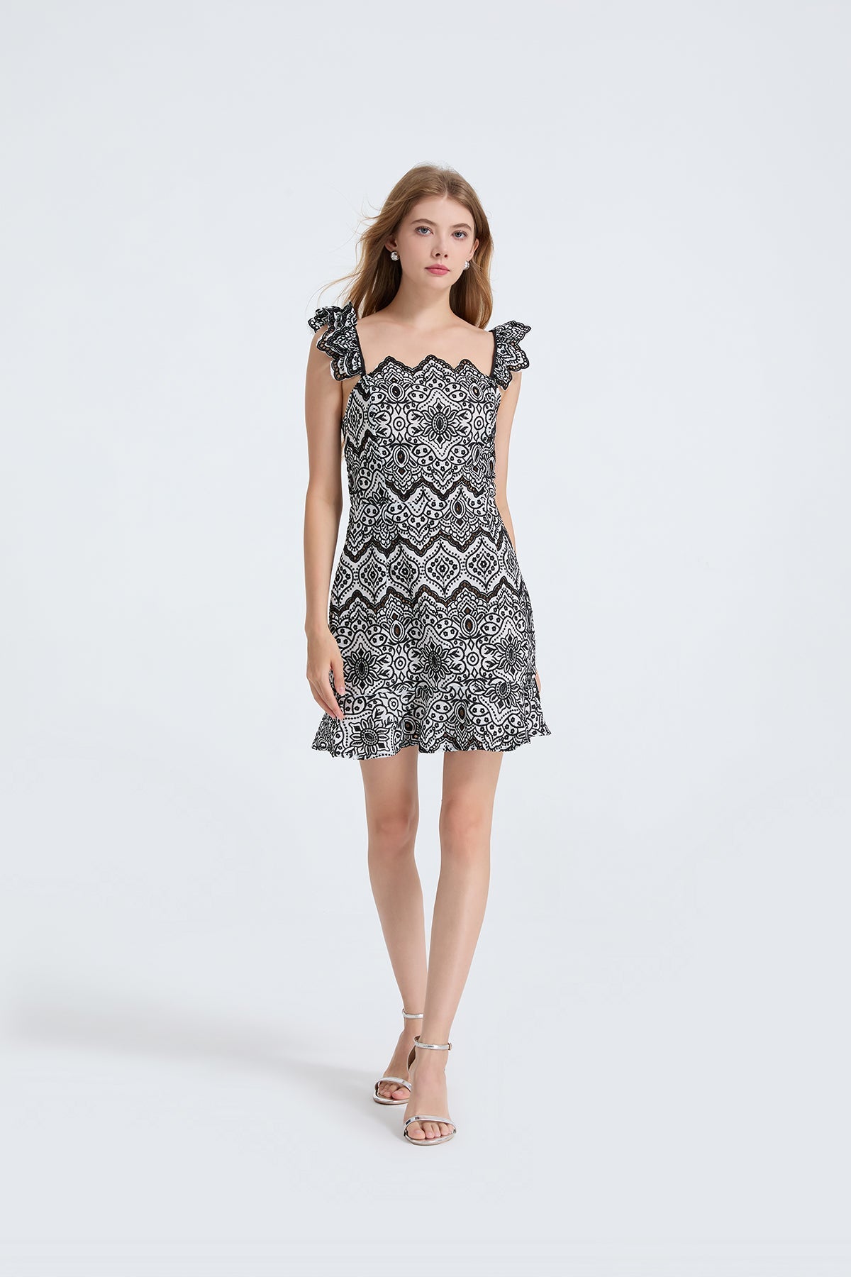 Women Summer Printed V Neck Sleeveless Dress