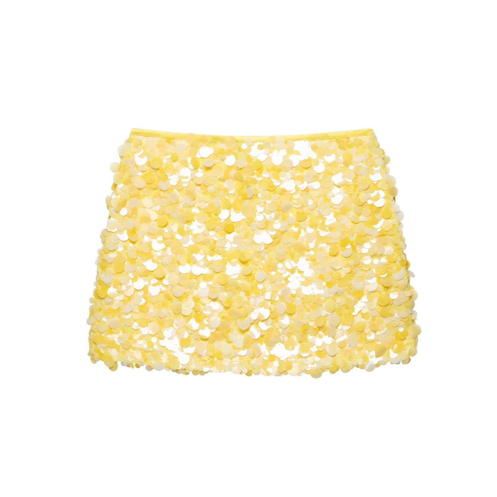 Women Clothing Spring Sequ Design A line High Waist Mini Skirt