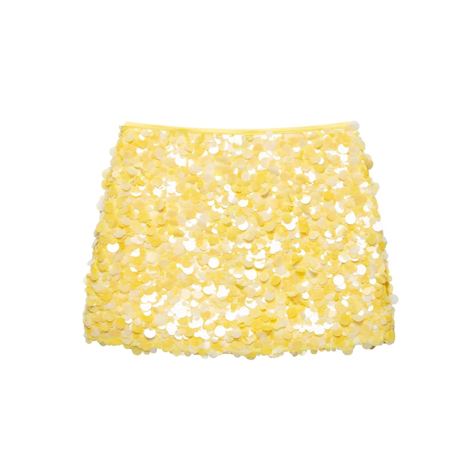 Women Clothing Spring Sequ Design A line High Waist Mini Skirt