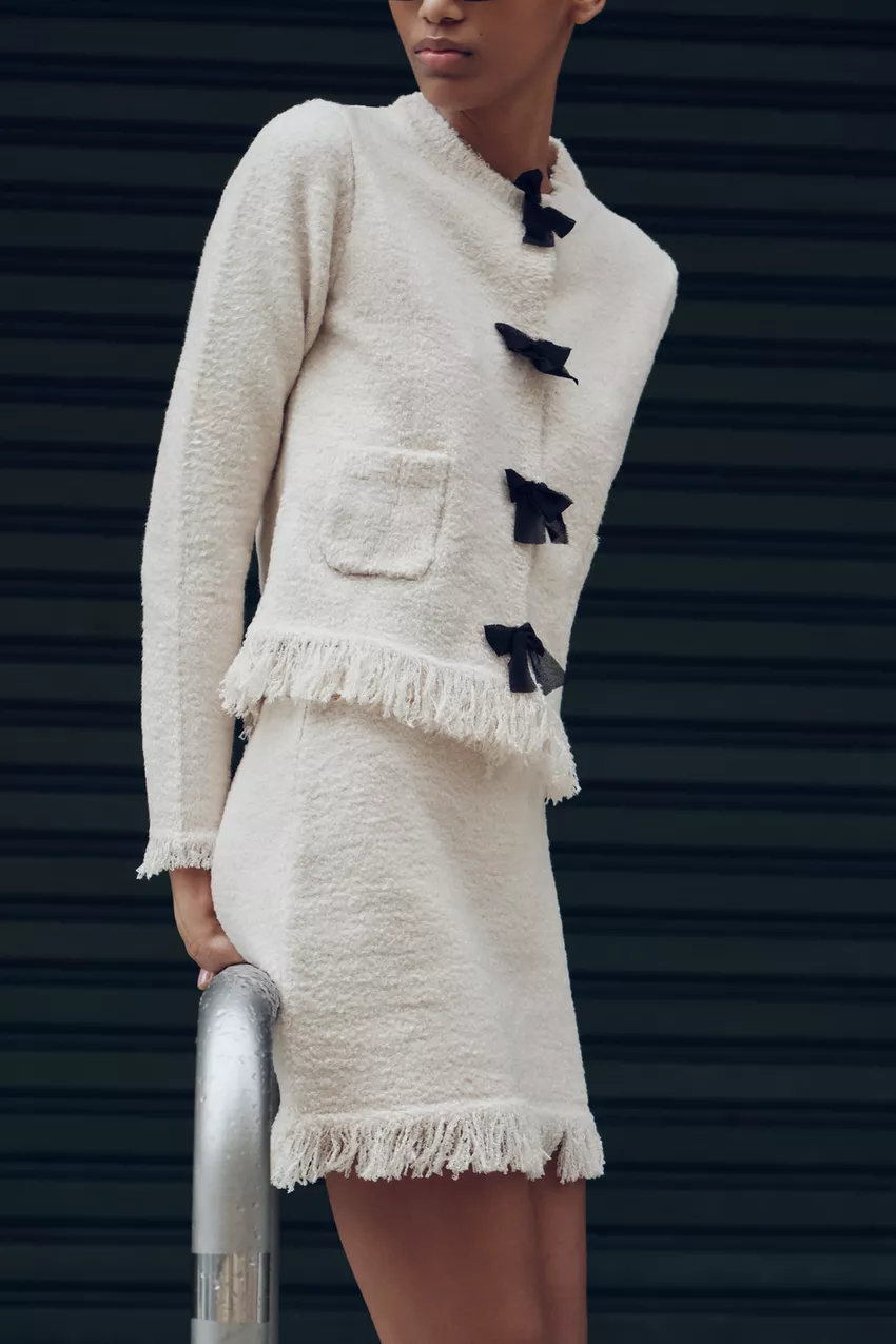 Autumn Bow Knitted Cardigan Coat