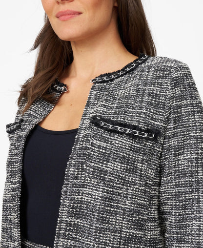 Cable and Gauge Womens Chain Detail Boucle Lady Jacket, XL