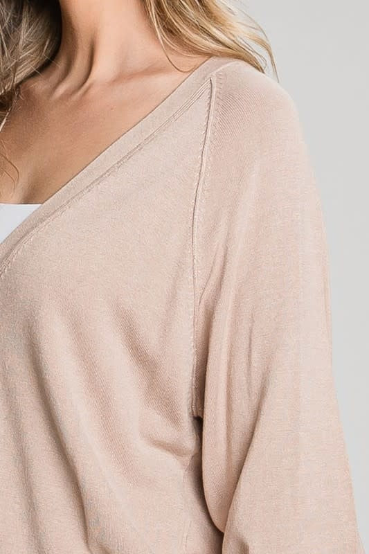 Balloon Sleeve Cardigan - Oatmeal