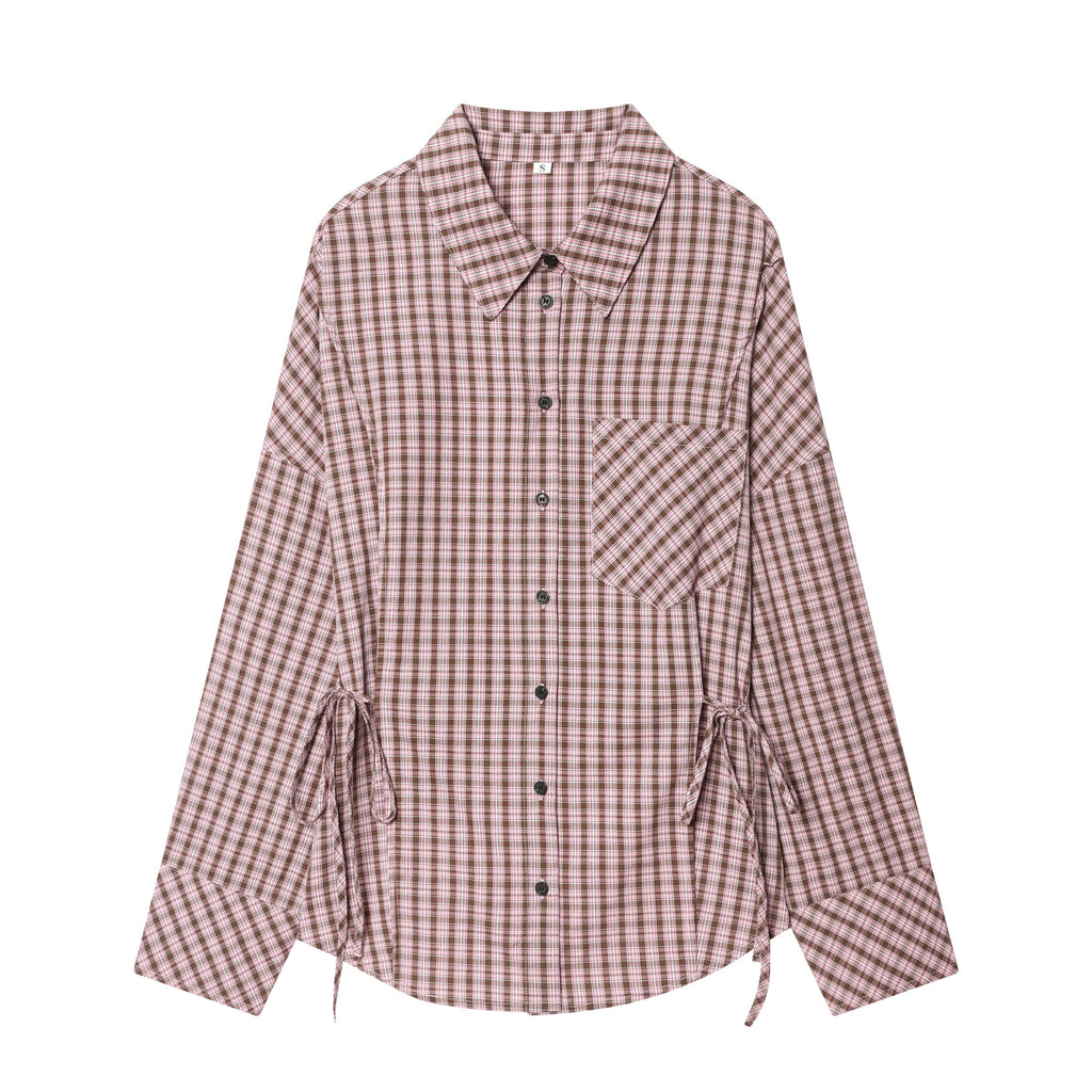 Women Clothing Idle Multiple Wear Plaid Shirt