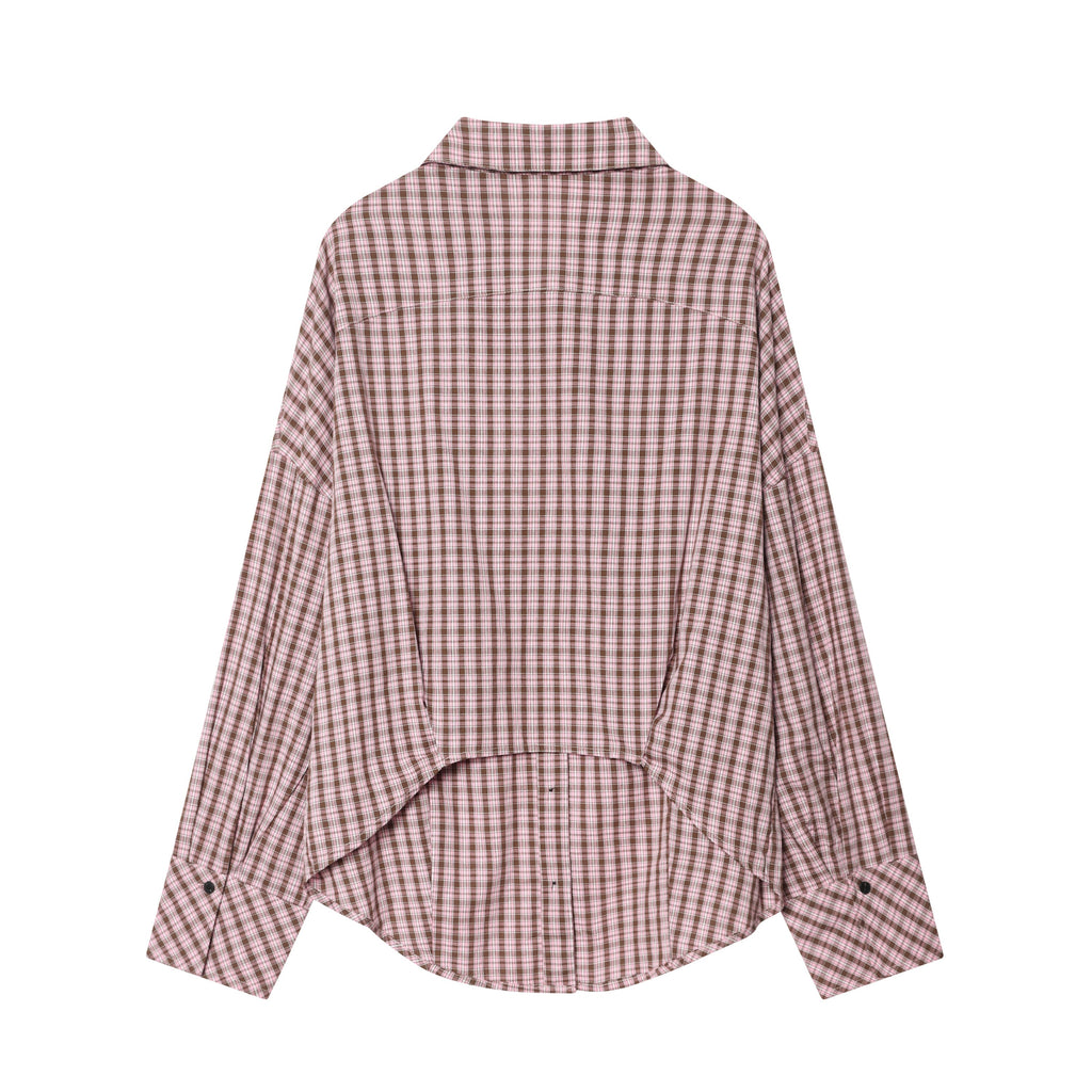 Women Clothing Idle Multiple Wear Plaid Shirt