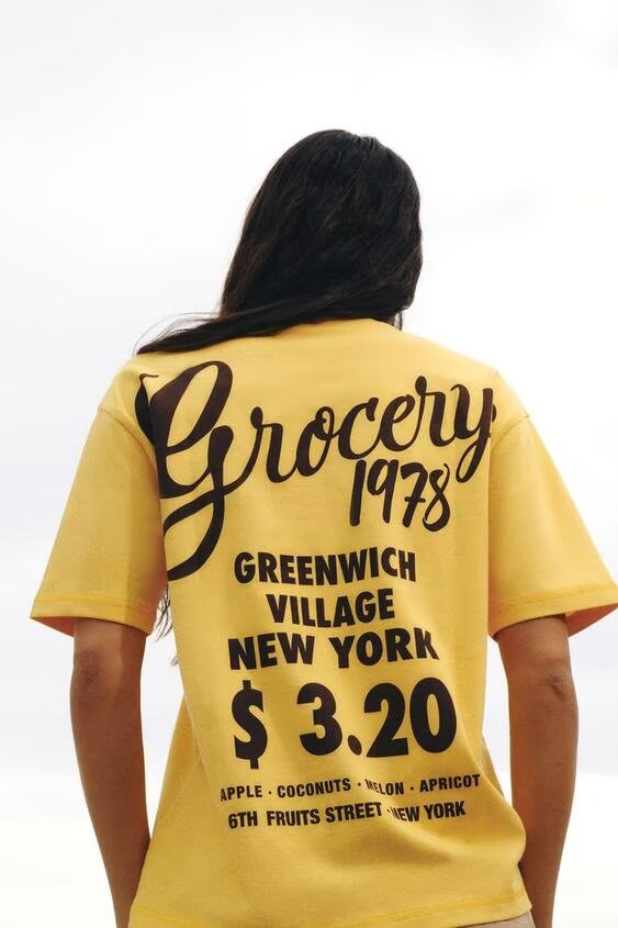 Women Clothing Summer Simple Loose All Match Printed Cotton T shirt
