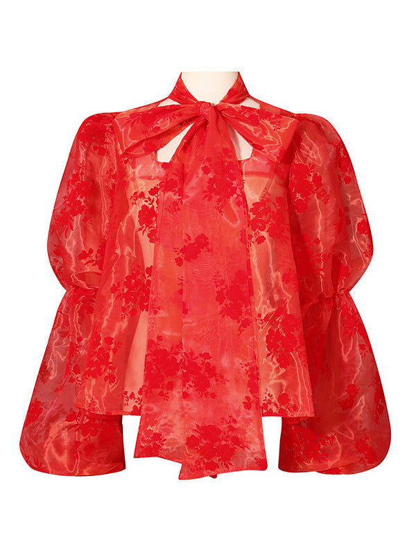 Sweet Women Shirt All Match High Sense Organza Small Shirt Top Spring Clothes