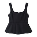 Women Clothing Fashionable All Match U Collar Vest Camisole Top