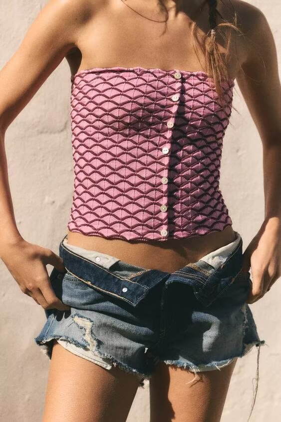 Women Clothing Summer Sexy Sexy Knitted Jacquard Tube Top