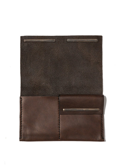 WERKSTATT:MUNCHEN Mini Leather Wallet with Silver Accents