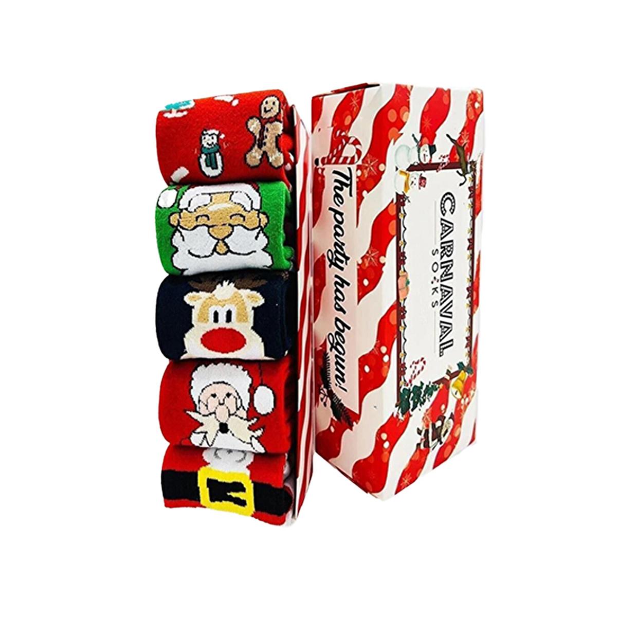 Carnaval Socks 5-Piece Gift Sock Set for Year-end Celebrations - Comfortable &amp; Soft Holiday Socks