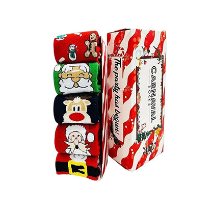 Carnaval Socks 5-Piece Gift Sock Set for Year-end Celebrations - Comfortable &amp; Soft Holiday Socks