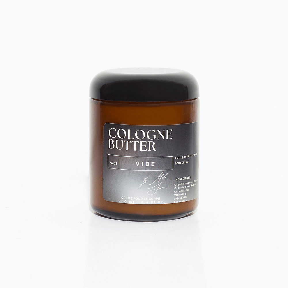 VIBE – Energizing Fragrance Body Butter | Grapefruit, Patchouli &amp; Oakmoss Cologne Scent Moisturizing Skin Butter | Cologne Butter