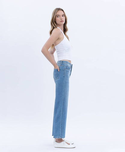 Willa Tummy Control High Rise Crop Wide Jean