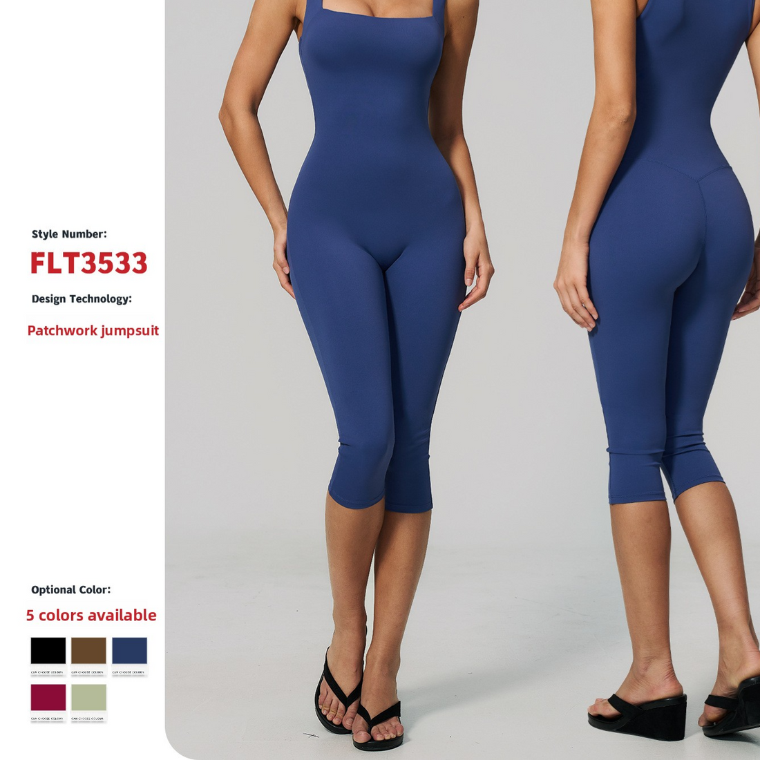 Seamless Square Neck Bodysuit for Women Slim Fit Yoga Shorts Set
