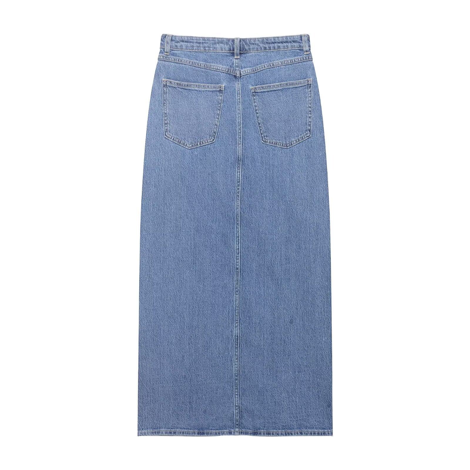 Women Summer Casual Denim Midi Skirt