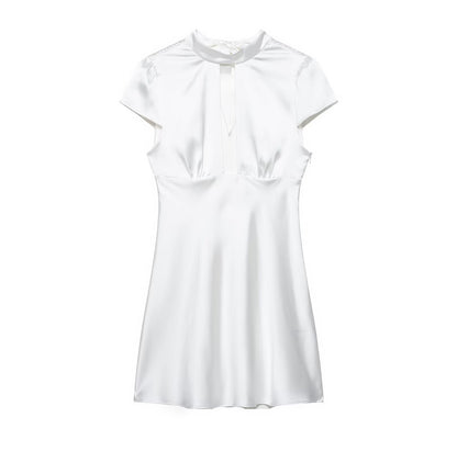 Summer Women Clothing Sexy Silk Satin Texture Dress