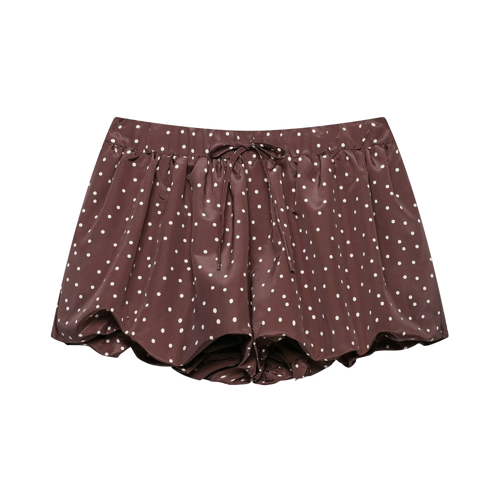 Women Clothing Summer Elastic High Waist Retro All Match Polka Dot Mini Skirt