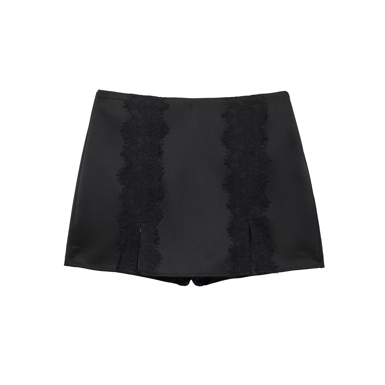 Women Clothing Summer Sexy Lace Patchwork Slit Mini Culottes