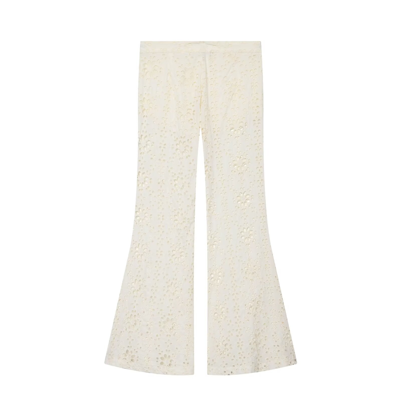 Summer Women Clothing Slim Fit Casual Embroidery Bell Bottom Pants