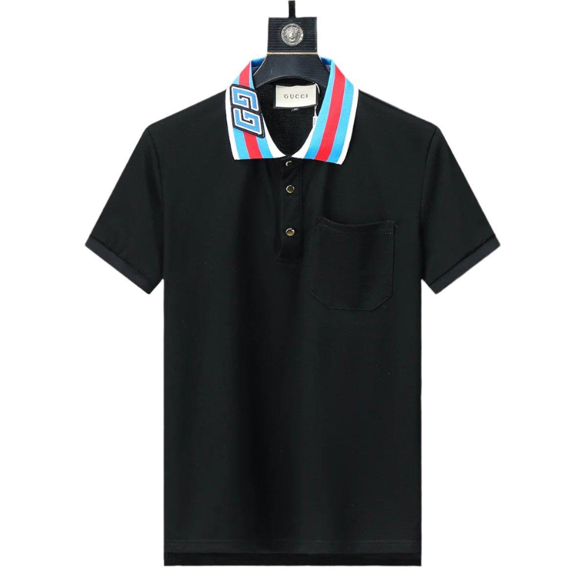 Gucci Black T-shirt with a collar