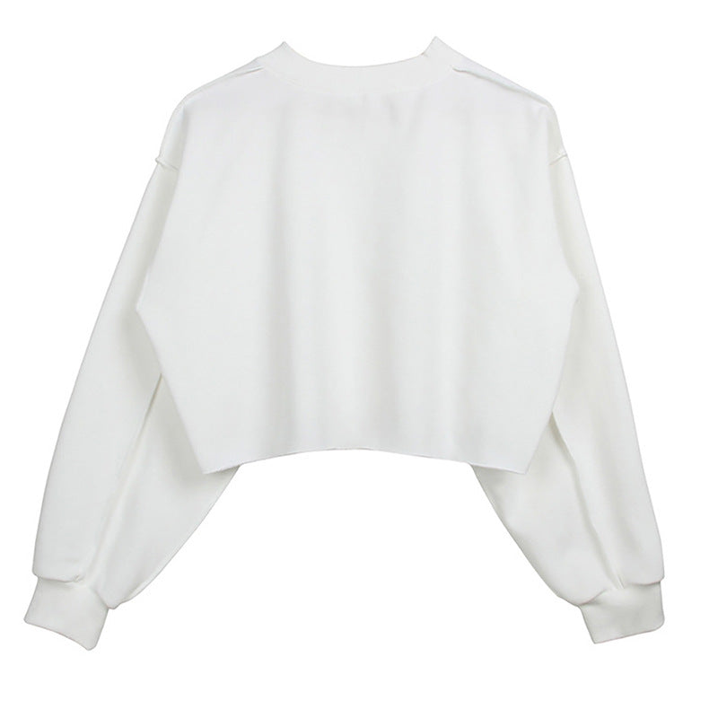 Fleecegefüttertes, langärmeliges Fitness-Yoga-Oberteil für Damen, kurzes Sport-Sweatshirt