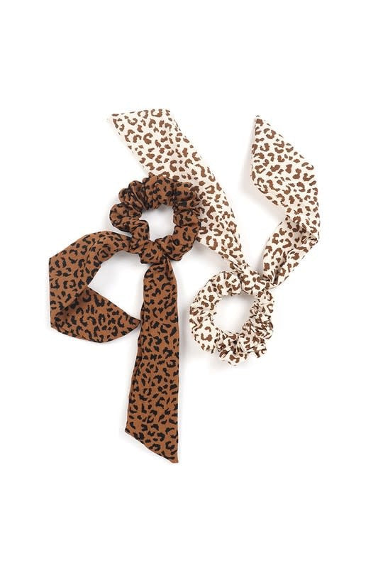Cheetah Print Ribbon Hair Tie
