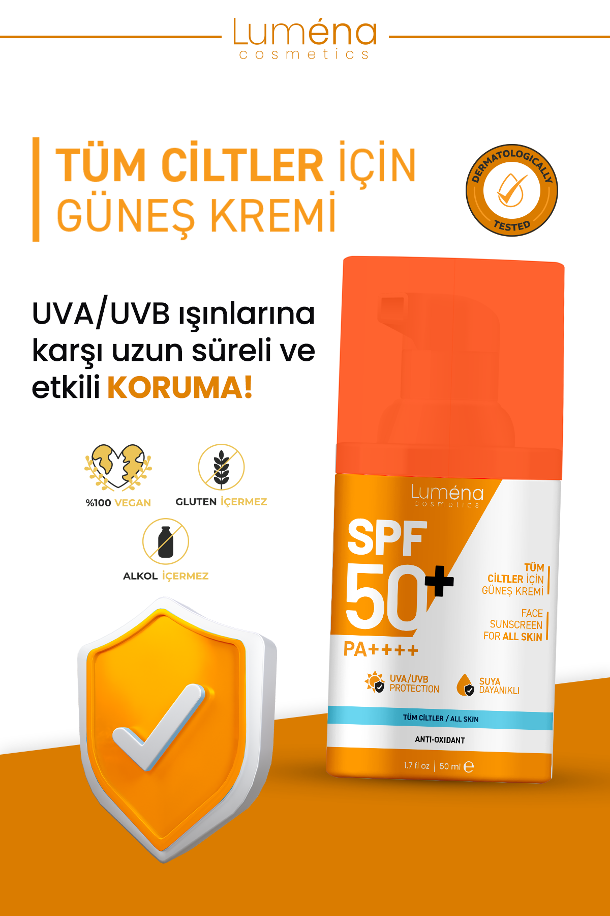 Lumena SPF 50+ High Protection Sunscreen for All Skin Types 50 ml