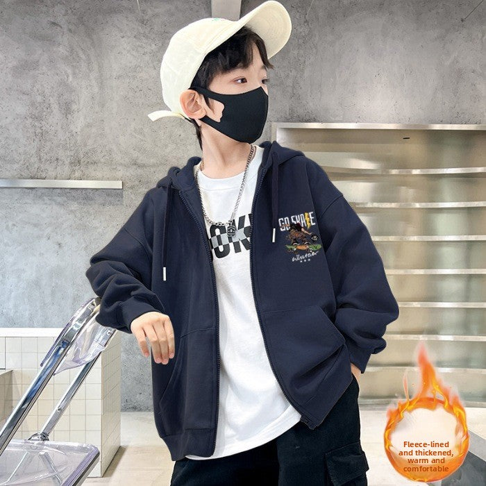 Boys Hooded Zipper Jacket