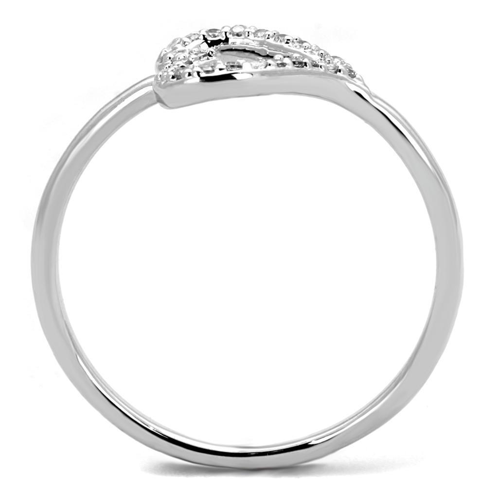 Rhodium Brass Ring with AAA Grade CZ  in Clear