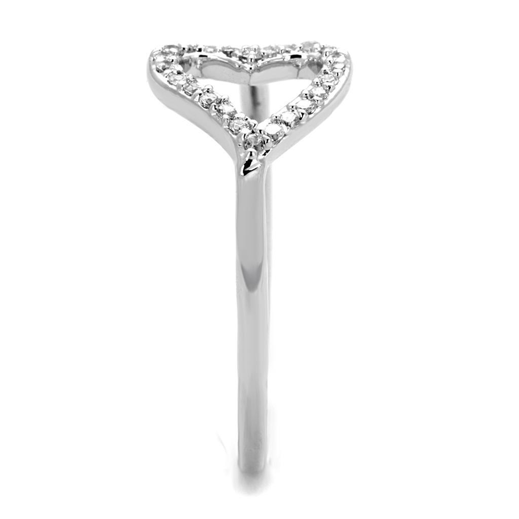 Rhodium Brass Ring with AAA Grade CZ  in Clear