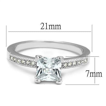 Rhodium Brass Ring with AAA Grade CZ in Clear