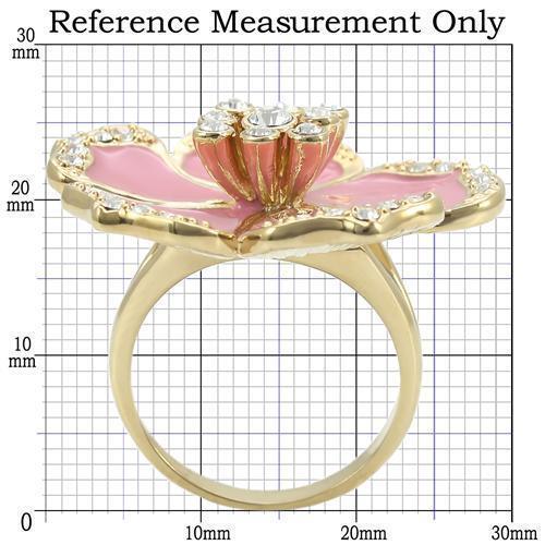 Gold Brass Ring with Top Grade Crystal in Clear Size 10