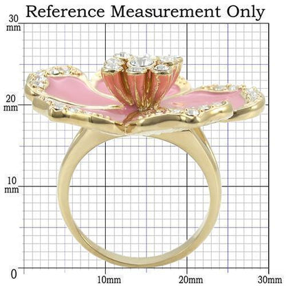 Gold Brass Ring with Top Grade Crystal in Clear Size 10