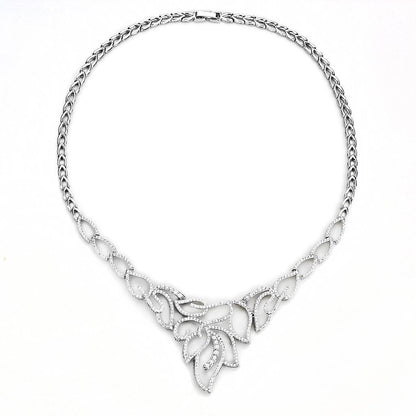 Rhodium Brass Jewelry Sets with AAA Grade CZ  in Clear