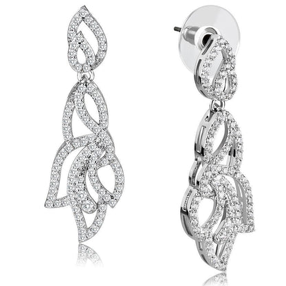 Rhodium Brass Jewelry Sets with AAA Grade CZ  in Clear