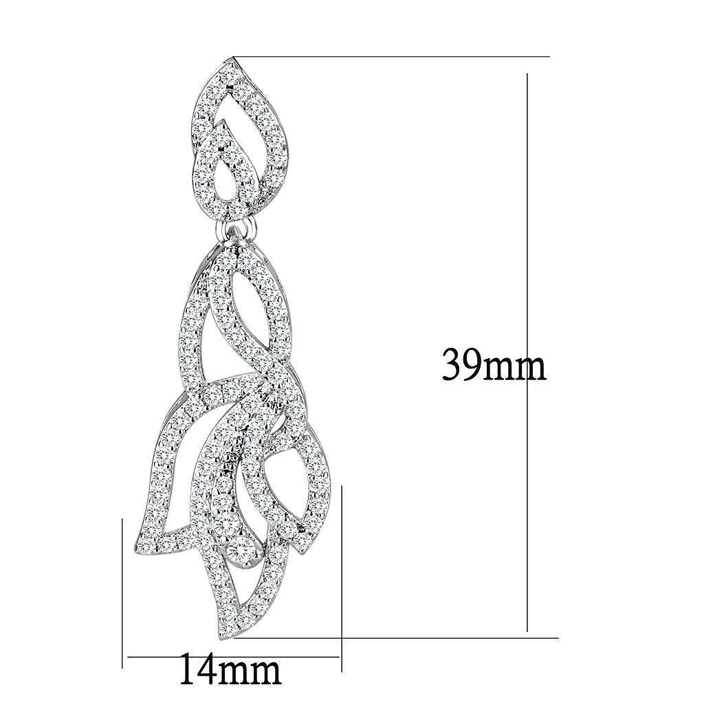 Rhodium Brass Jewelry Sets with AAA Grade CZ  in Clear