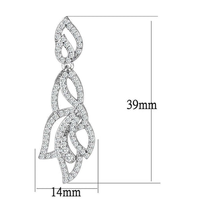 Rhodium Brass Jewelry Sets with AAA Grade CZ  in Clear
