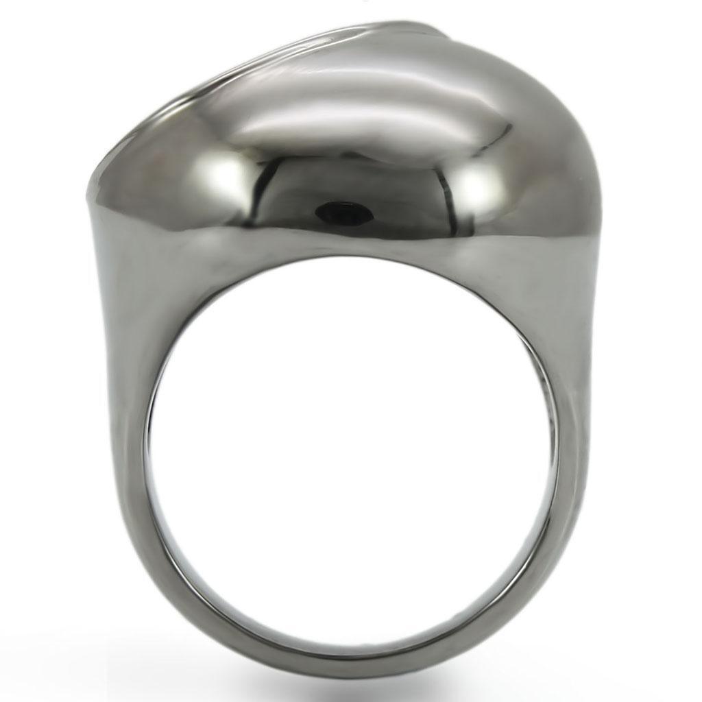 Ruthenium Brass Ring with Synthetic Garnet in Ruby Size 10