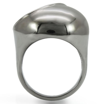 Ruthenium Brass Ring with Synthetic Garnet in Ruby Size 10