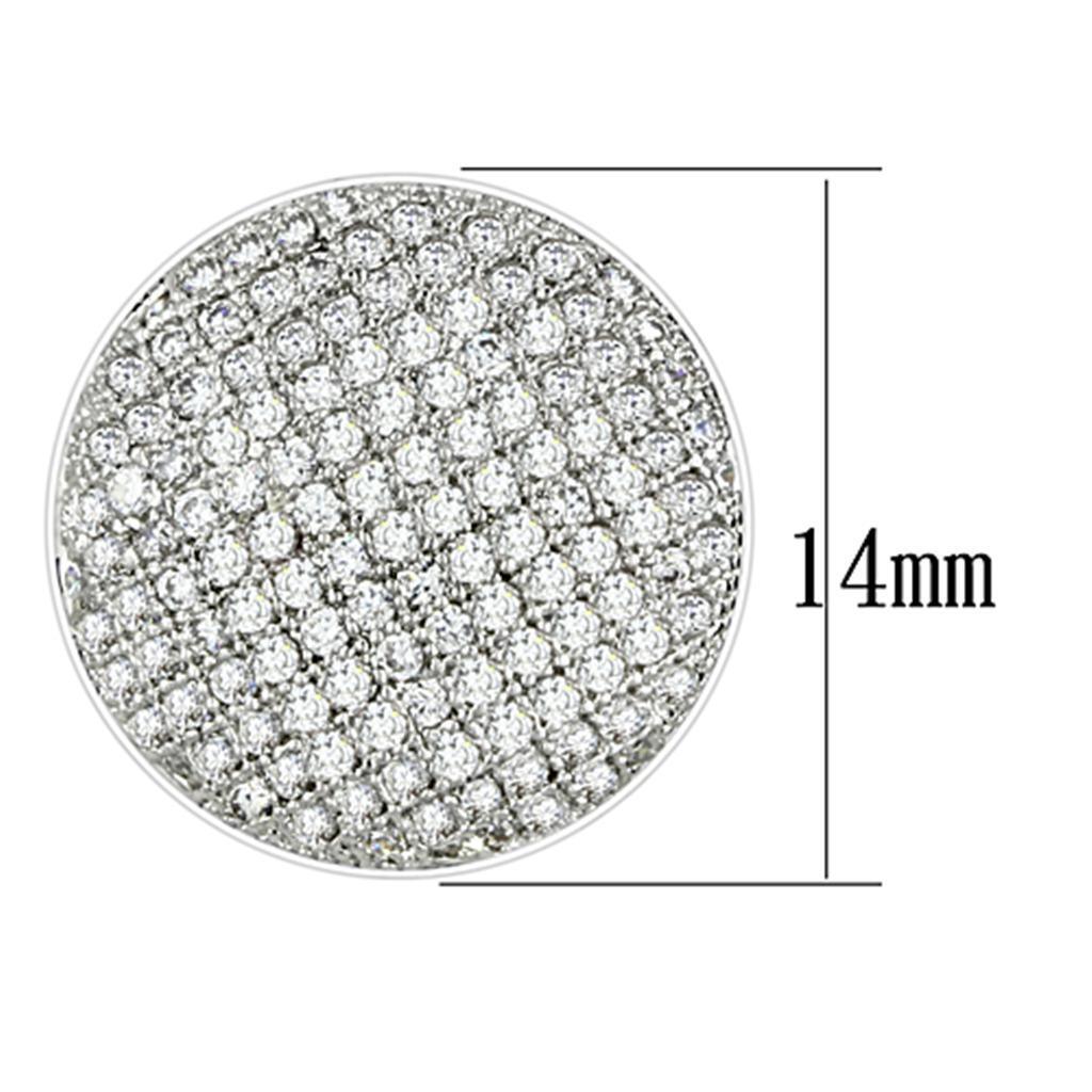 Rhodium Brass Earrings with AAA Grade CZ in Clear