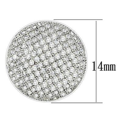 Rhodium Brass Earrings with AAA Grade CZ in Clear