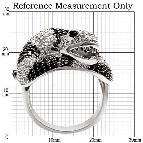 Rhodium + Ruthenium Brass Ring with AAA Grade CZ in Black Diamond Size 5
