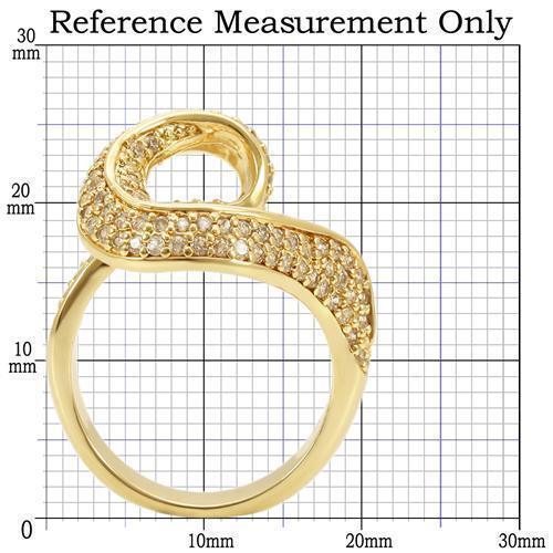 Gold Brass Ring with AAA Grade CZ  in Clear Size 5