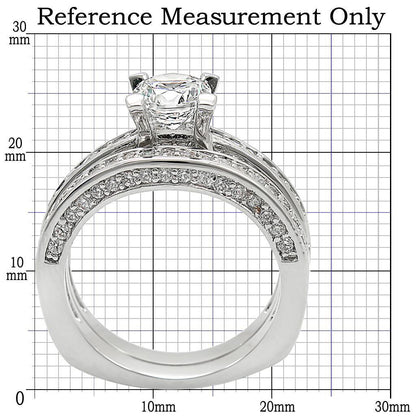 Rhodium Brass Ring with AAA Grade CZ  in Clear Size 10
